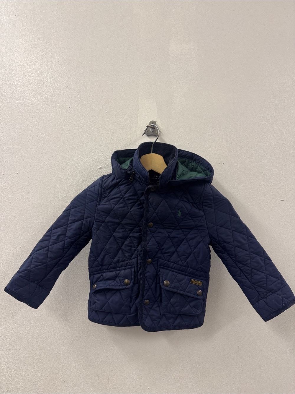 Polo by Ralph Lauren Navy Quilted Hooded Puffer Jacket